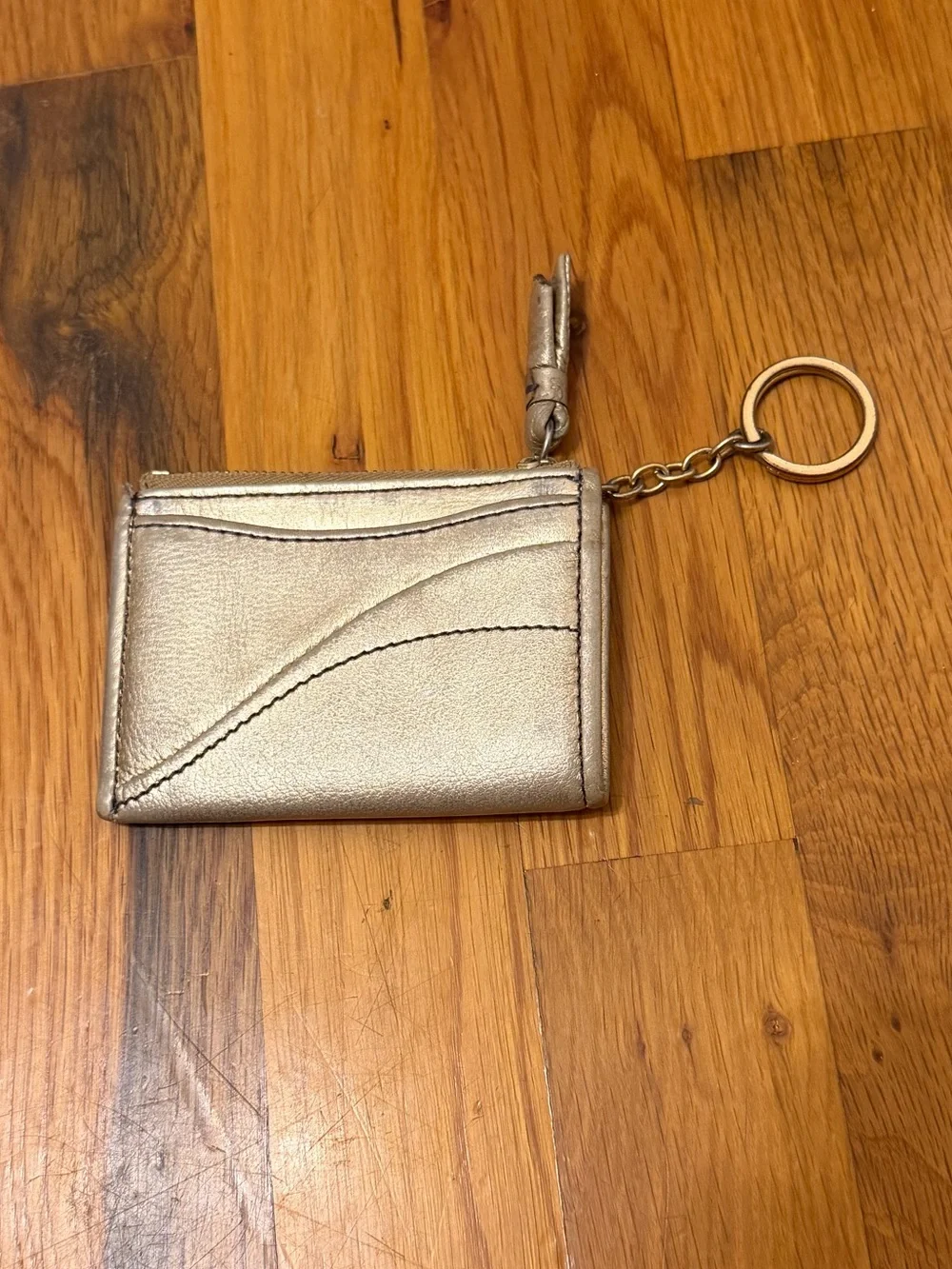 Vintage Juicy Couture Metallic Gold Heart Card Holder Keychain